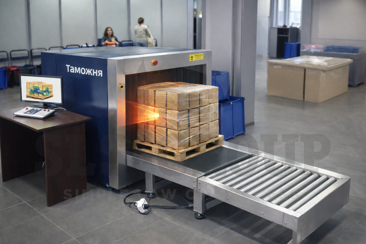 Сканирование паллета с грузом на таможне